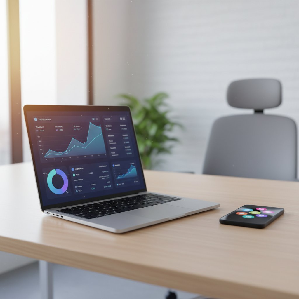 Social media management dashboard showing analytics and content scheduling